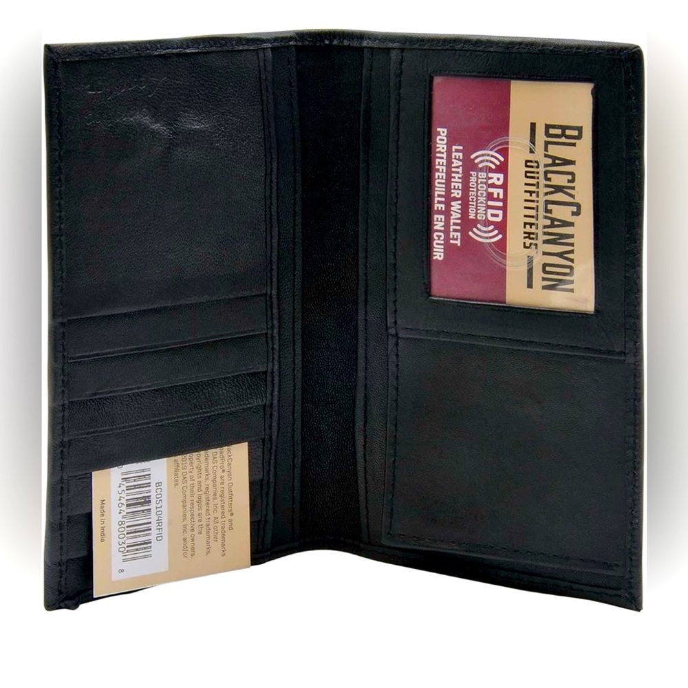NEW BlackCanyon Outfitters Wallet, Black, Large LEATHER